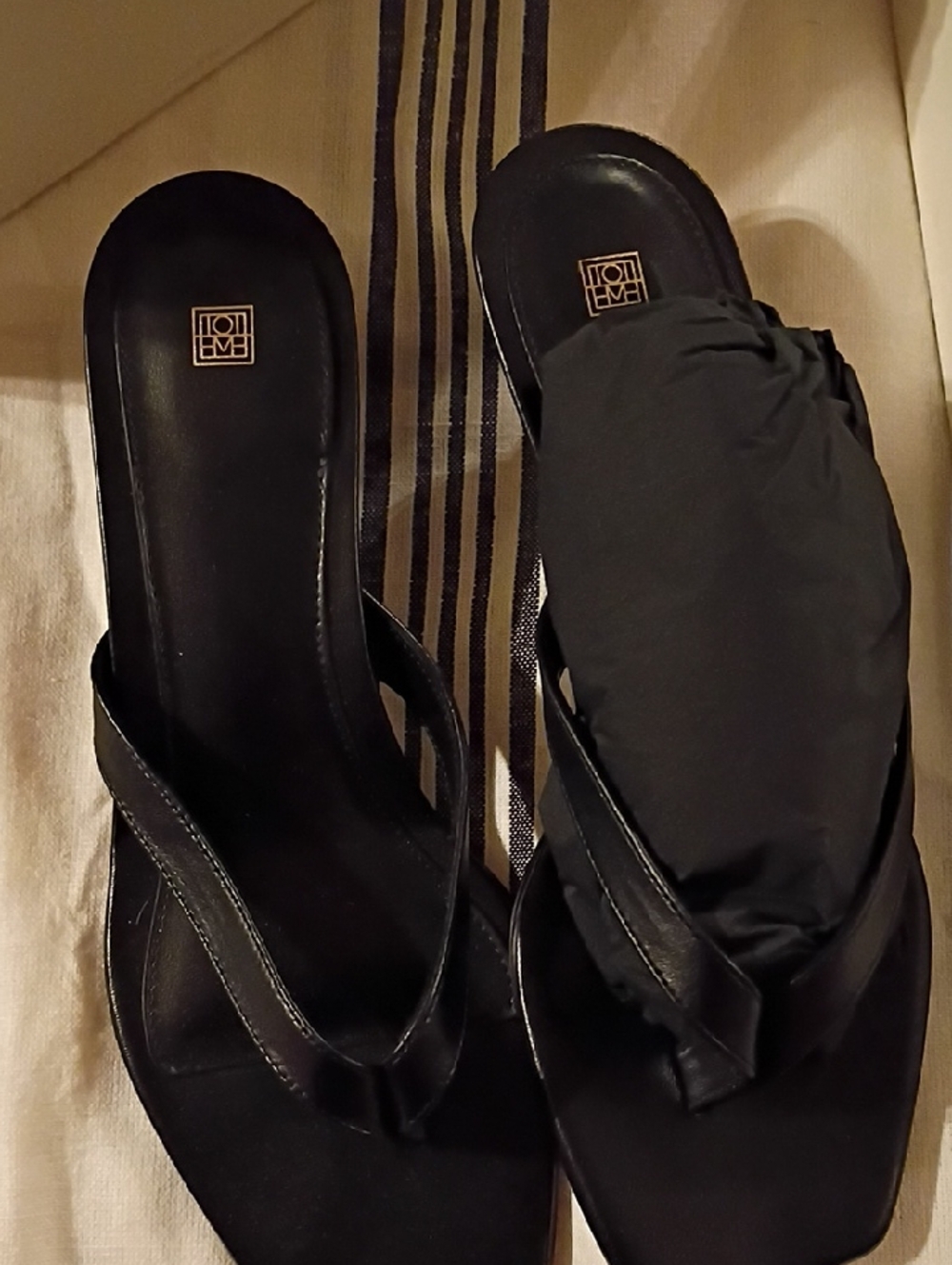 Black Women’s Slide Sandals - Logo Detail